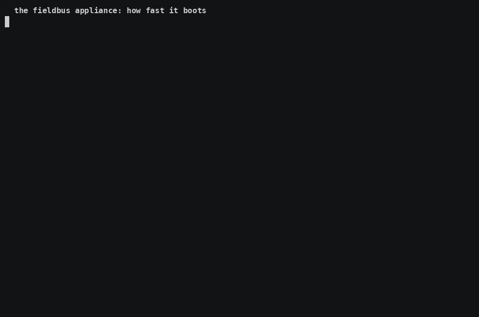 Terminal recording: a Raspberry Pi 5 boots a Buildroot image in a few seconds, then responds to Modbus, OPC UA, MQTT, HTTP, CAN, DNP3, BACnet and IEC 61850 requests, and a port scan shows only the nine ports those services need
